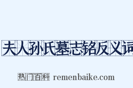 夫人孙氏墓志铭反义词是什么意思的图片